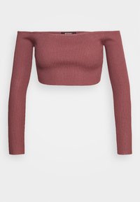 Missguided Petite - SQUARE NECK CROPPED JUMPER - Pitkähihainen paita - mocha - 4