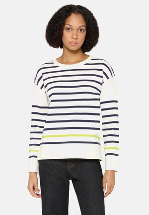 MIT RUNDHALSAUSSCHNITT - Striktrøje - blau weiß