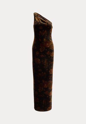Lauren Ralph Lauren, FLORAL VELVET ONE SHOULDER GOWN - Robe de cocktail - brown/multi-colored