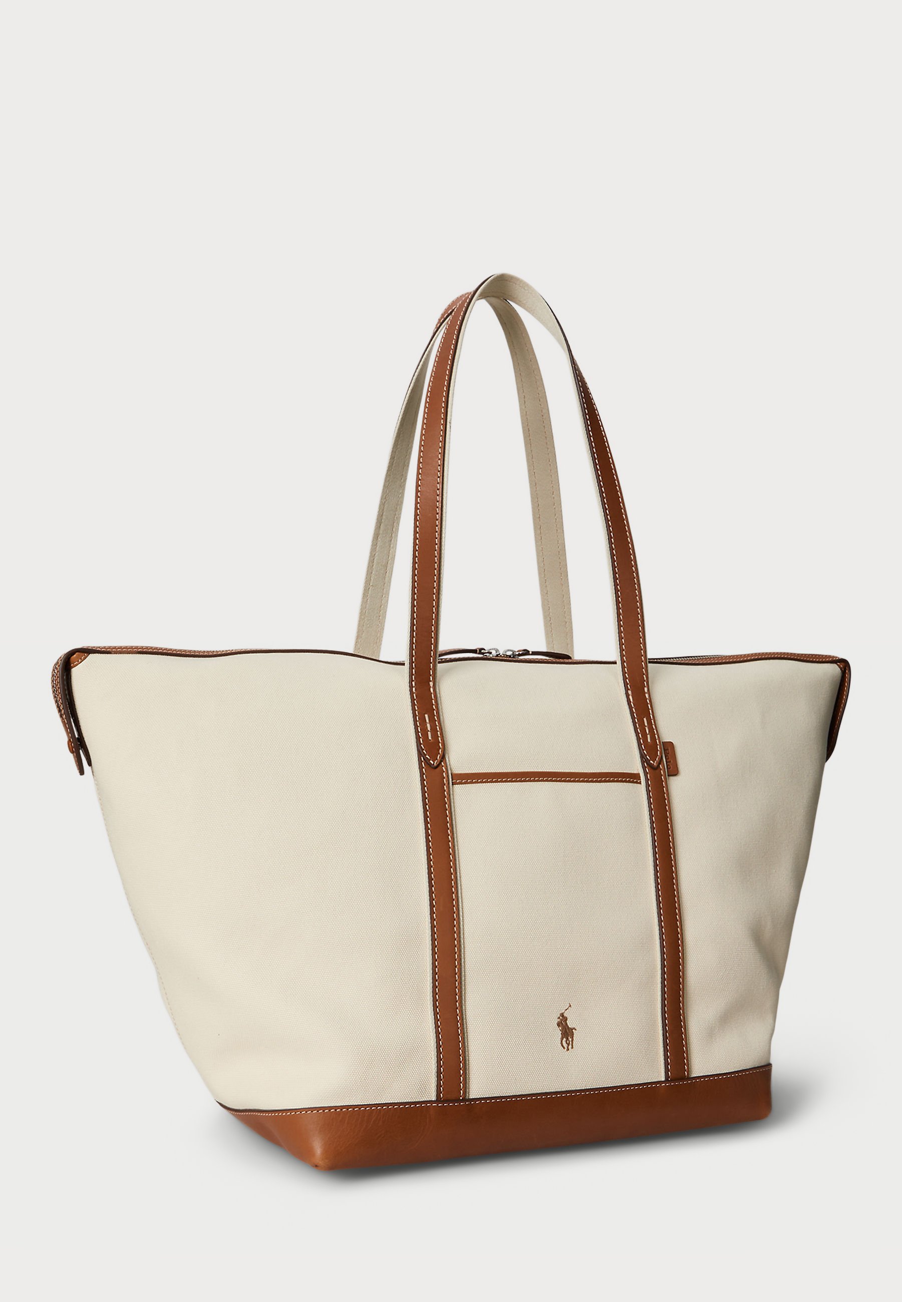 Polo Ralph Lauren BELLPORT CANVAS-LEATHER MEDIUM TOTE - Tote bag