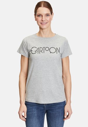 Print T-shirt - grau schwarz