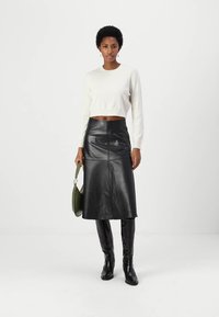 pure cashmere CROP LONG SLEEVE  - Camisola - white
