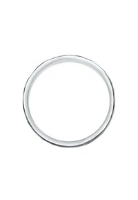 Anello d'argento con una superficie liscia e lucidata e un bordo leggermente ondulato, che mette in evidenza un design elegante e una semplice forma circolare.