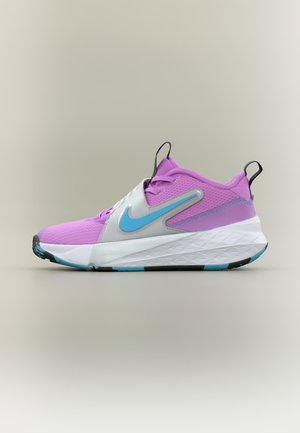 Nike Performance TEAM HUSTLE D 12 UNISEX - Παπούτσια μπάσκετ - fuchsia glow/baltic blue/metallic silver-coloured/flat silver-coloured/dark smoke grey