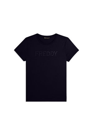 MANICA CORTA CON LOGO IN STRASS - T-shirt con stampa - dark blue