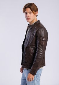 Freaky Nation LORIK - Kožená bunda - dark brown