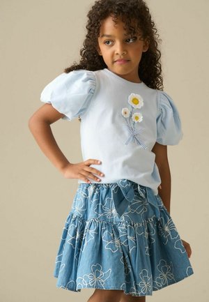 Angel & Rocket, REGULAR FIT - MAYA EMBROIDERED DENIM BOW SKIRT - A-lõikeline seelik - blue