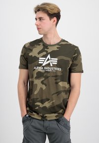 Alpha Industries - T CAMO - T-Shirt print - olive camo Thumbnail-Bild 1