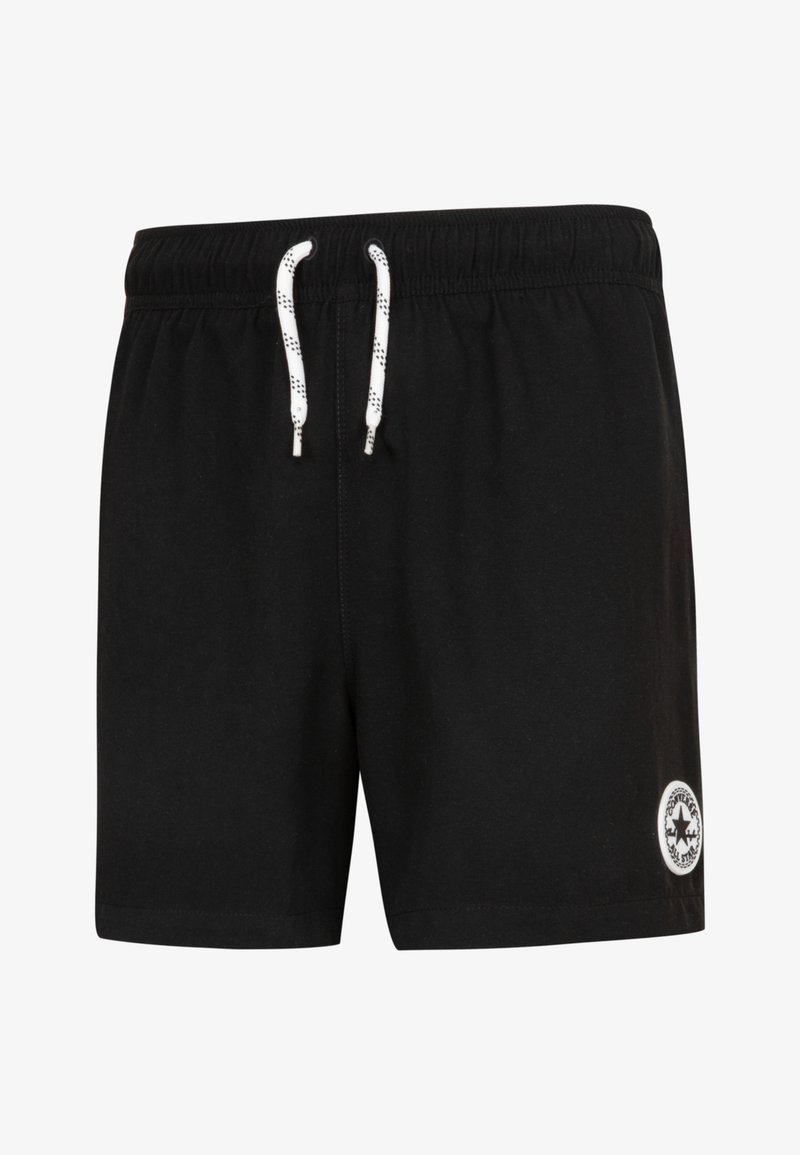 Čierne plavky s elastickým pásom, bielym šnúrkou a kruhovým logom na ľavom stehne. Vyrobené z ľahkej tkaniny.