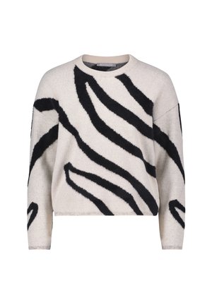 MIT JACQUARD - Strickpullover - nature black