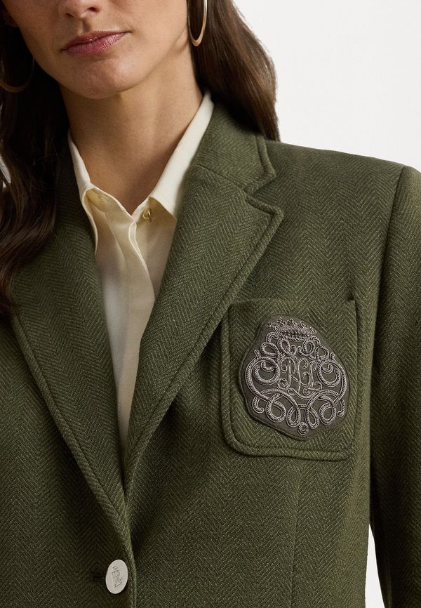 BULLION STRETCH COTTON JACQUARD BLAZER - Blazer - olive grove2