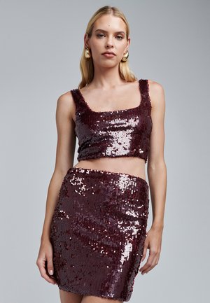 ANNE MINI SKIRT - Mini skirt - burgundy