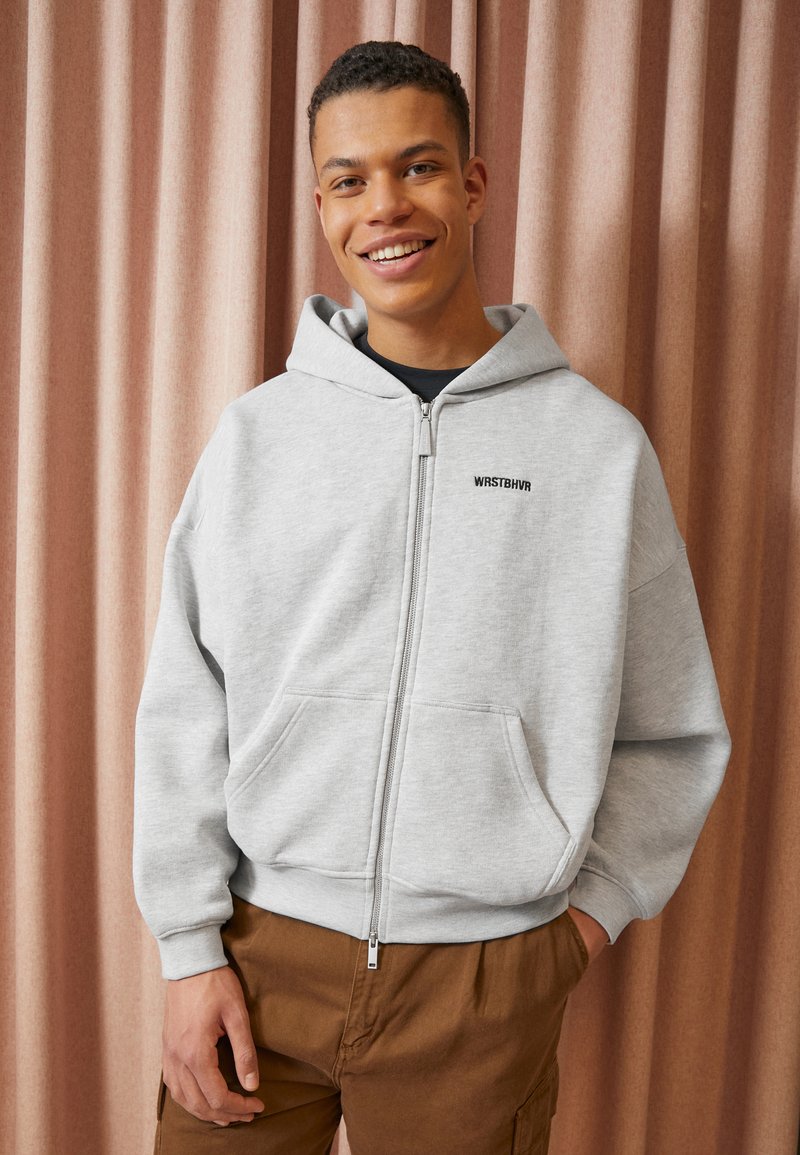 WRSTBHVR DIAGO HOODED ZIP JACKET UNISEX Sweatjacke grey melange