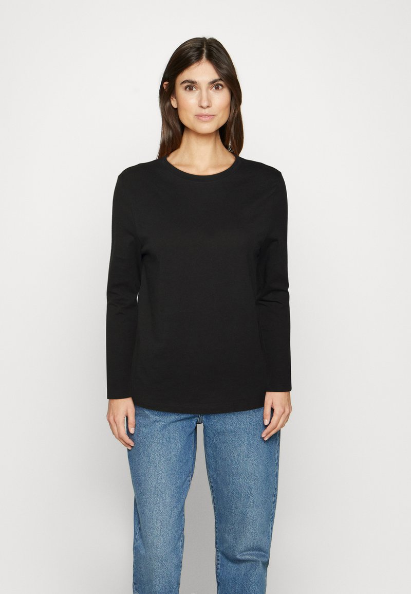 Marks & Spencer STRAIGHT CREW Tshirt à manches longues black/noir