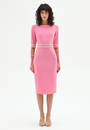 CON RIGHE A CONTRASTO - Robe fourreau - var. pink