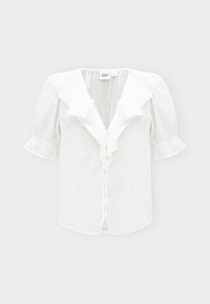 GAP, RUFFLE TOP - Blusa abotonada - new off white