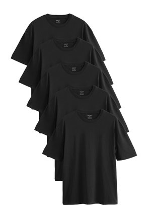Next, 5 PACK RELAXED FIT SHORT SLEEVE CREW NECK - T-shirt basique - black