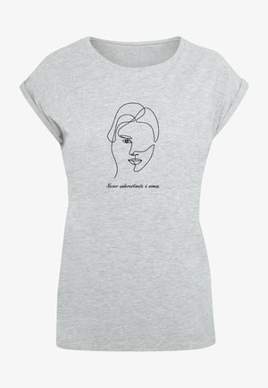 Merchcode, WD-FIGURE EXTENDED SHOULDER - Trükipildiga T-särk - heather grey