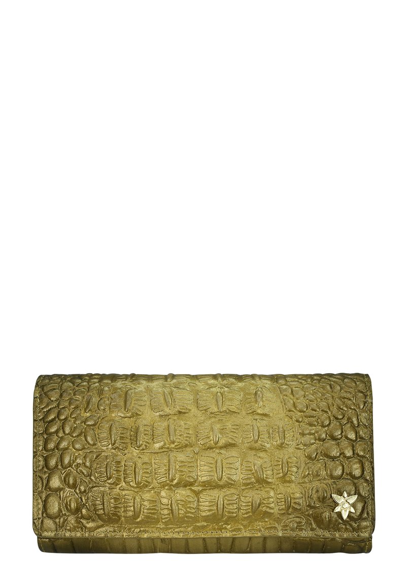 ANUSCHKA HANDPAINTED - Portemonnee - croc embossed desert gold