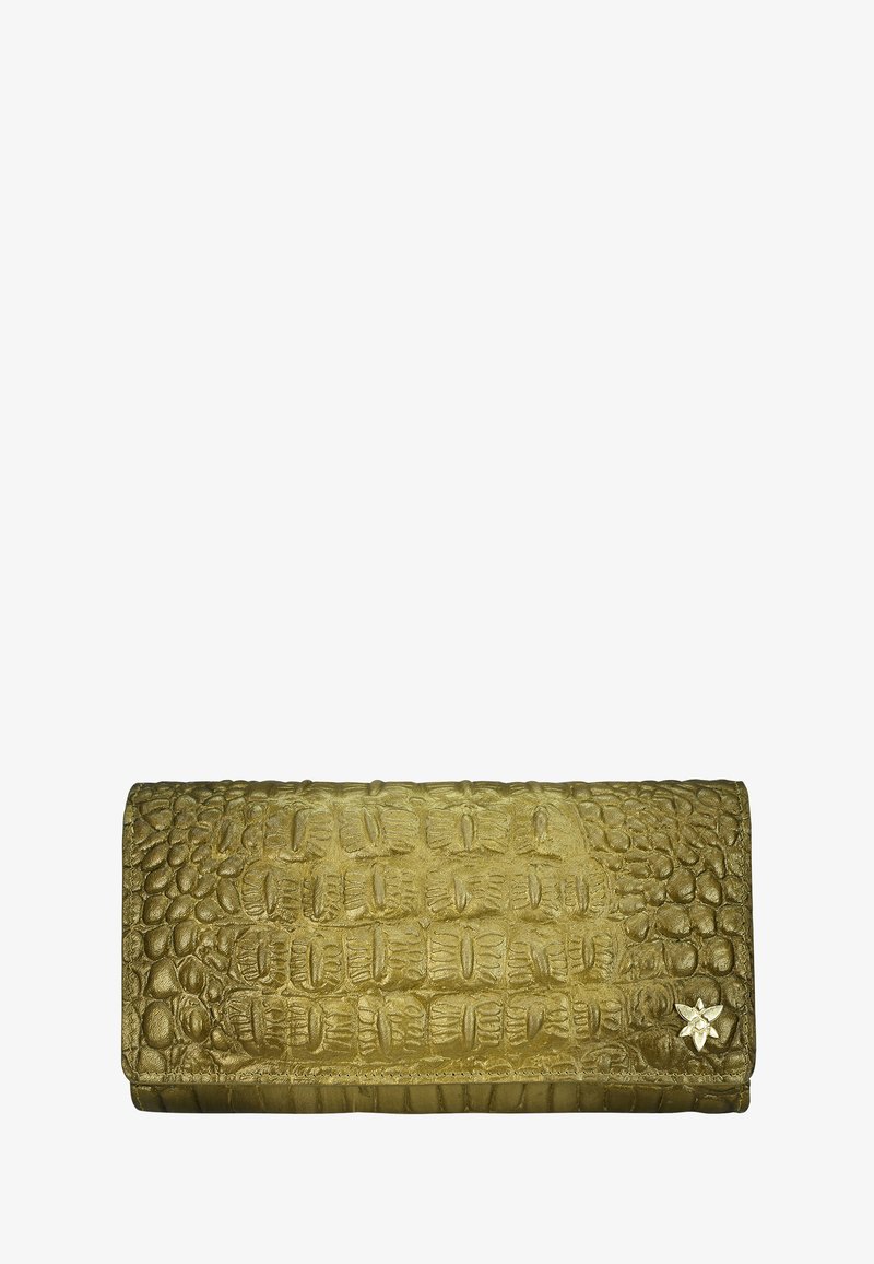ANUSCHKA HANDPAINTED - Geldbörse - croc embossed desert gold