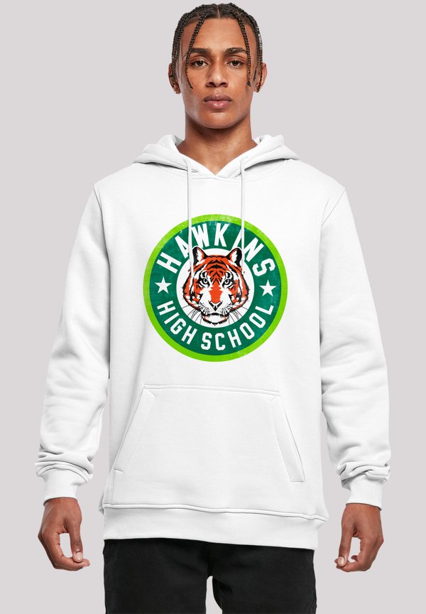 STRANGER THINGS HAWKINS TIGER CIRCLE NETFLIX TV SERIES - Kapuzenpullover - weiß