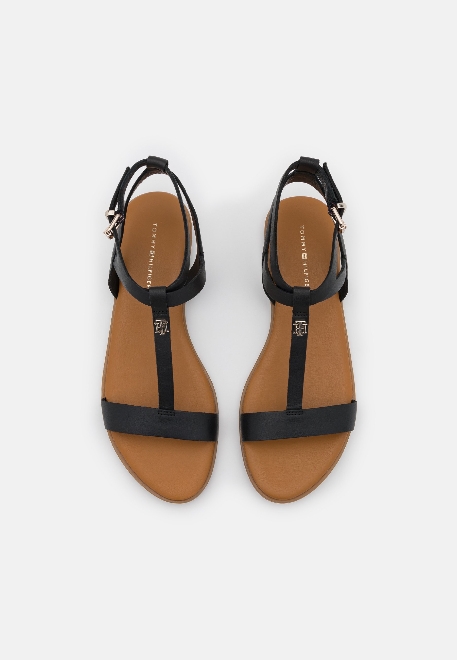 Tommy Hilfiger FEMININE FLAT - Sandalen - black/Zwart - Zalando.nl