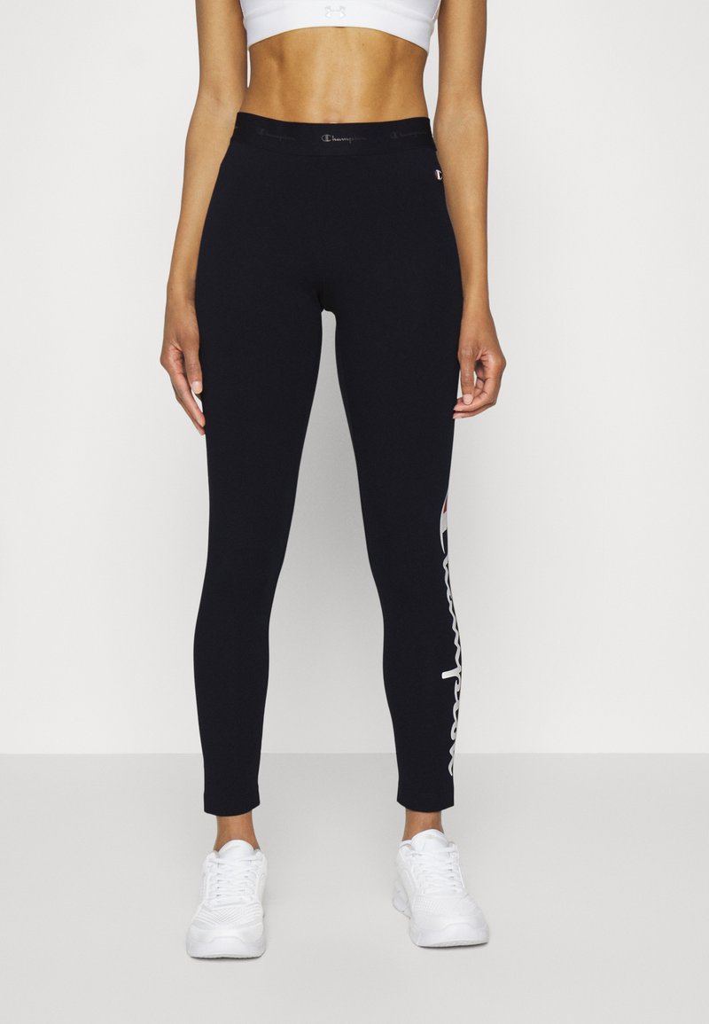 Champion CROP LEGGINGS LARGE LOGO Leggings dark blue Zalando.co.uk