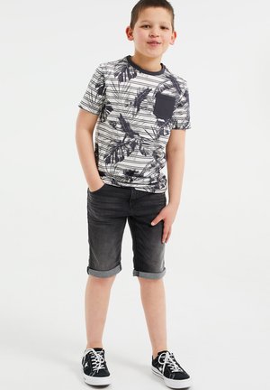 MET STREEP- EN BLADERENDESSIN - T-shirt con stampa - grey