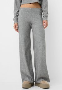 Bershka - WIDE - Trousers - grey Thumbnail Image 1