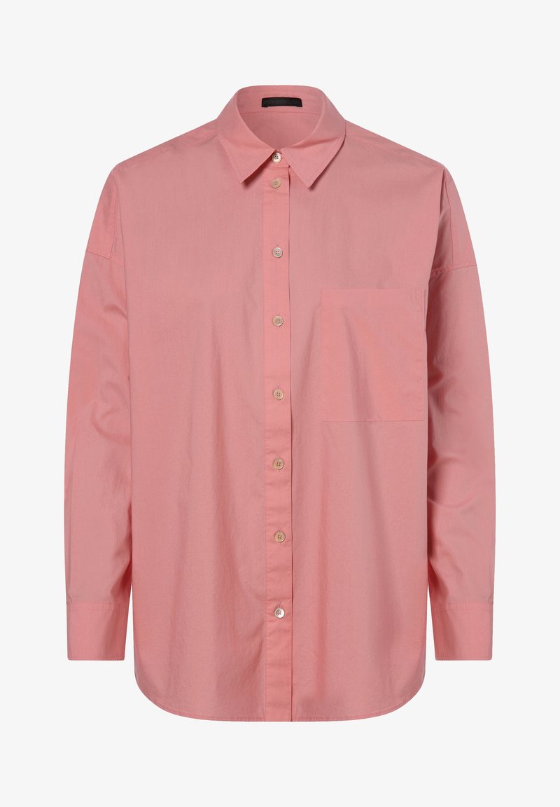 Vaaleanpunainen, pitkähihaista nappipaitaa puuvillakankaasta. Varustettu terävällä kauluksella, etutaskulla ja suoran helman sekä rentoa istuvuutta.