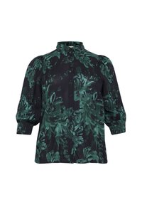 MONA - Skjortebluser - black green painted flower