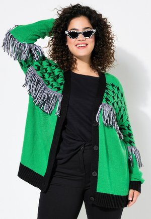 HAHNENTRITT FRANSEN LANGARM - Cardigan - green