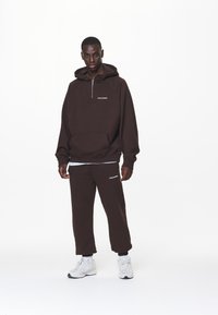 Pegador LOGO OVERSIZED HALF ZIP HOODIE - Hættetrøje - washed oak brown
