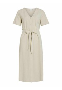 MIDI KURZÄRMELIGES - Φόρεμα πουκάμισο - super light natural melan