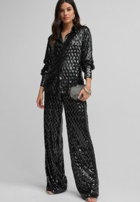 Next SEQUIN BUTTON UP TALL REGULAR FIT - Blúzka so zapínaním na gombíky - navy