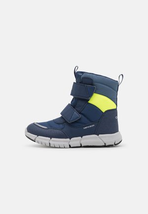 J FLEXYPER - Bottes de neige - navy/fluo yellow
