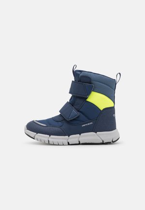 J FLEXYPER - Winter boots - navy/fluo yellow