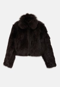 CROPPED REVERSIBLE WITH ZIP - Leren jas - chocolate