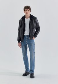 IKKS WITH REMOVABLE TRIM - Lederjacke - black
