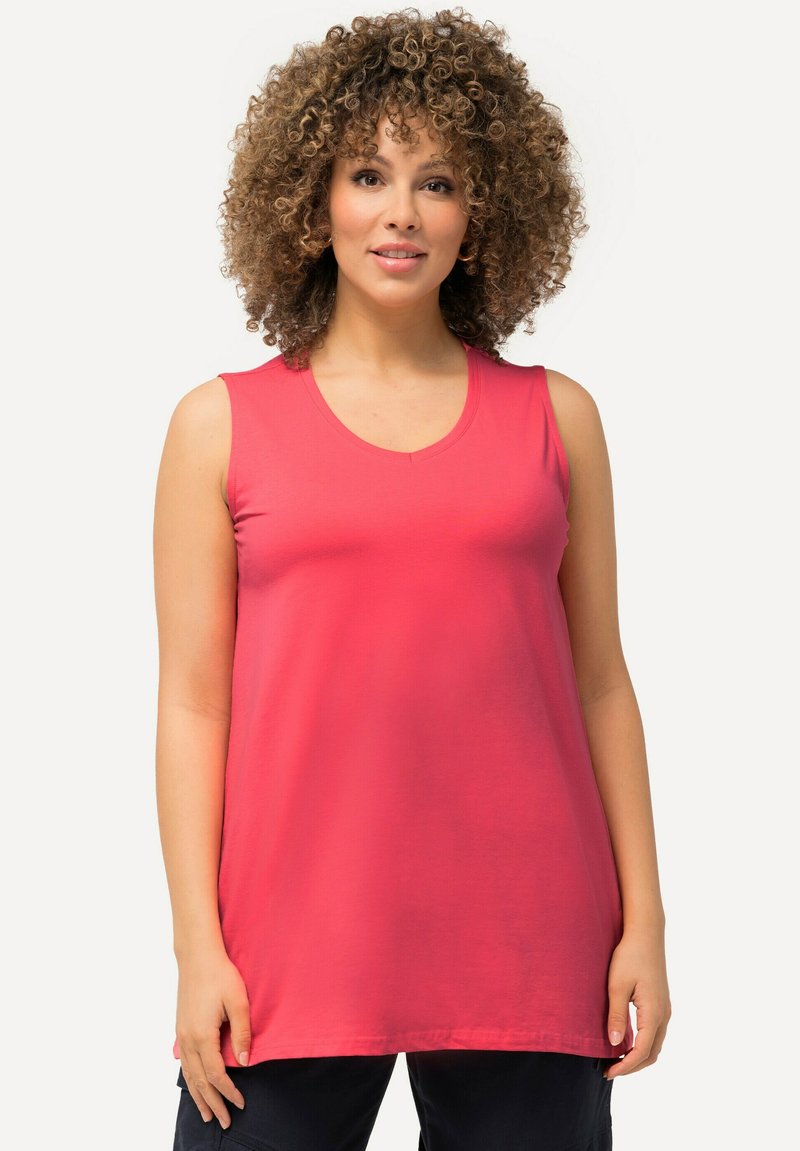 Ulla Popken ÄRMELLOS - Top - dark coral
