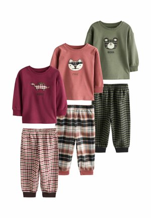 CHECK 3 PACK SET - REGULAR FIT - Pidžamas komplekts - red green