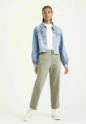 HIGH WAISTED PANTS - Chinos - camo - green