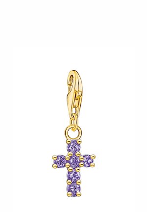 KREUZ MIT STEINEN - Anhänger - gelbgold-coloured/violett