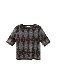 Tricou cu imprimeu - grey brown