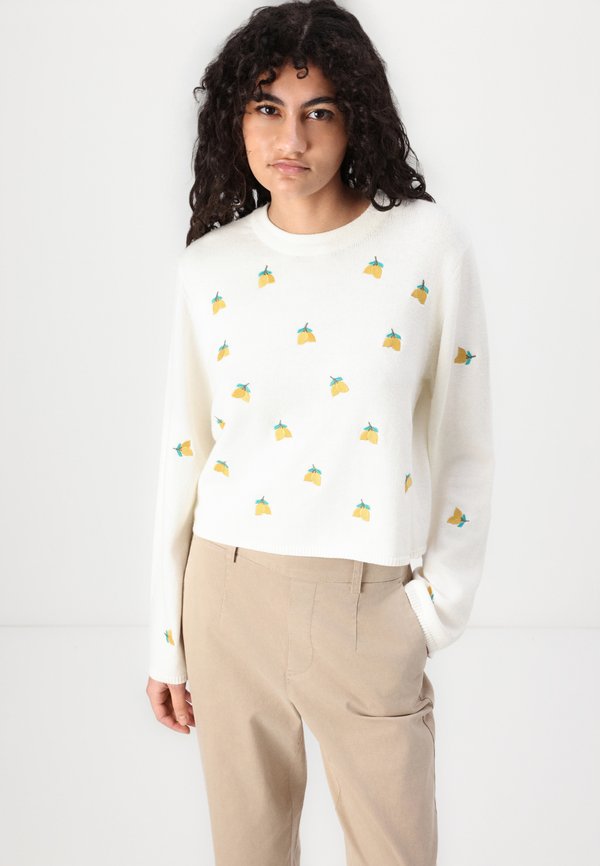 OBJTHESS WIDE SLEEVE PULLOVER - Jumper - cloud dancer3