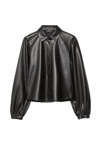 WITH PUFF SLEEVES - Giacca in similpelle - black
