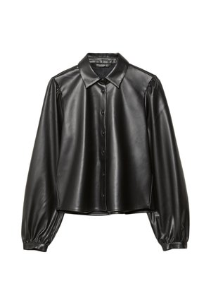 WITH PUFF SLEEVES - Bunda z nepravej kože - black