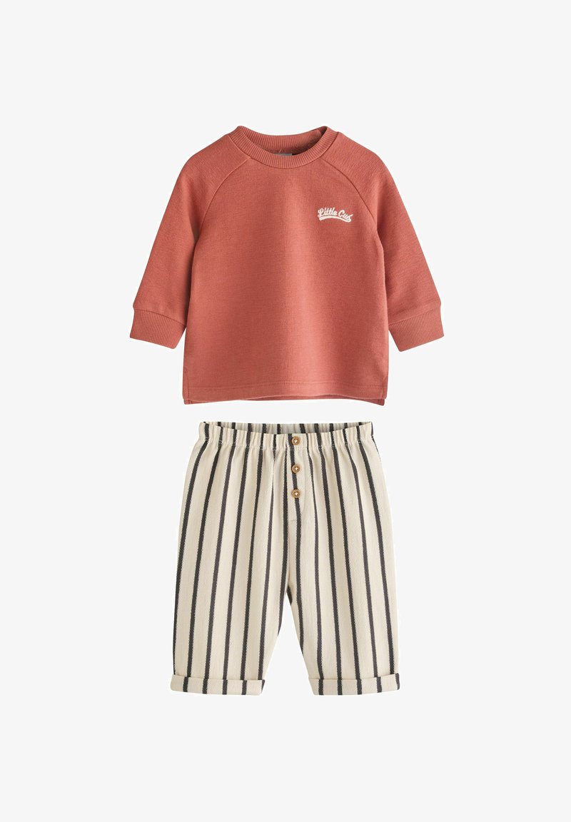 Next SET - REGULAR FIT - Trousers - rust brown stripe