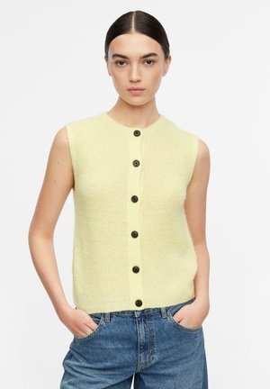 comma STRICKJACKE - Weste - hellgelb