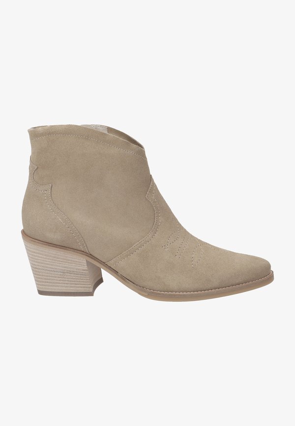 Cowboy/biker ankle boot - beige